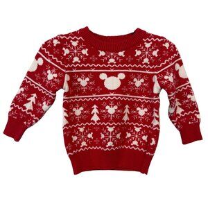Disney Red and White Mickey Mouse Kids Sweater